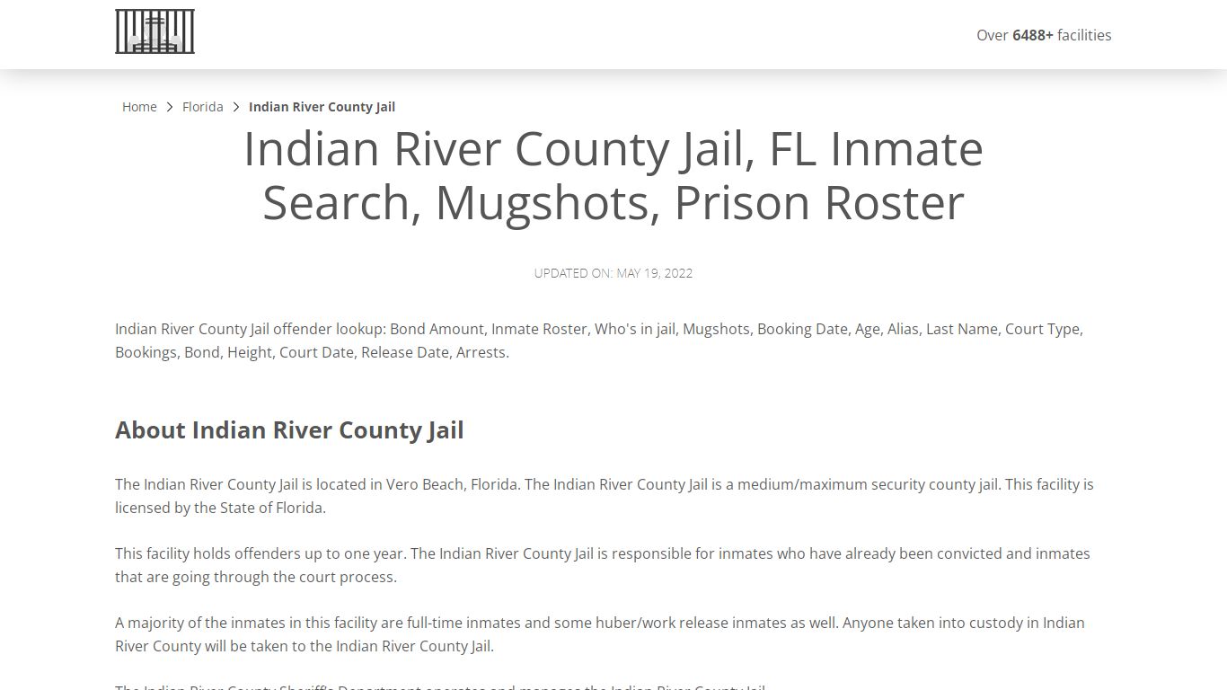 Indian River County Jail, FL Inmate Search, Mugshots ...